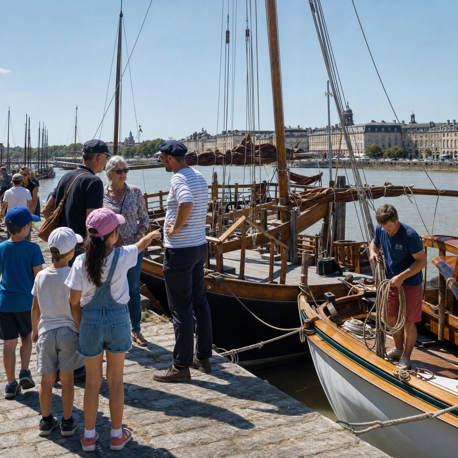 Un ancien pêcheur transmet son savoir à des élèves dans la salle voûtée de la citadelle